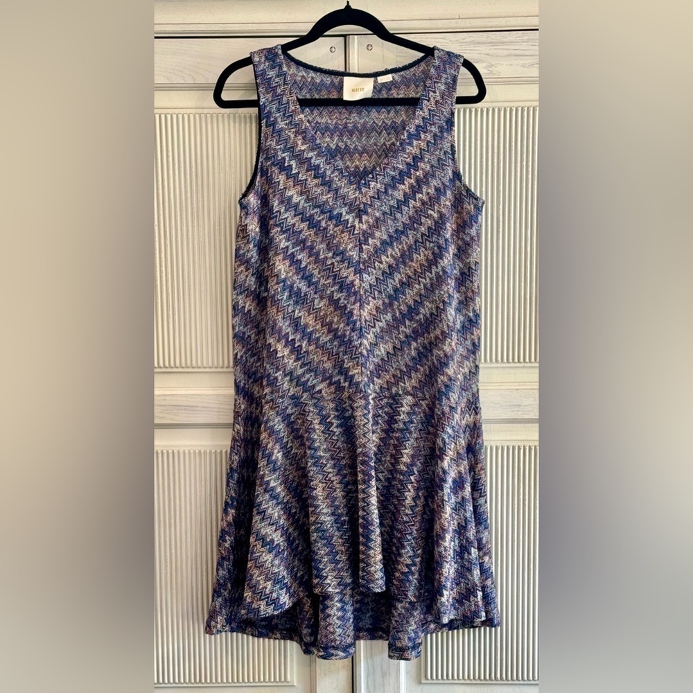 MAEVE ANTHROPOLOGIE Knit Multicolor V-neck Dress, Size Medium